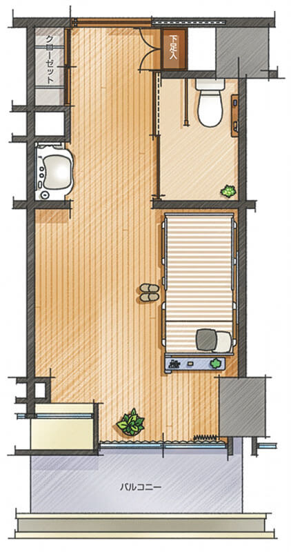 コートローレル居室の間取り図